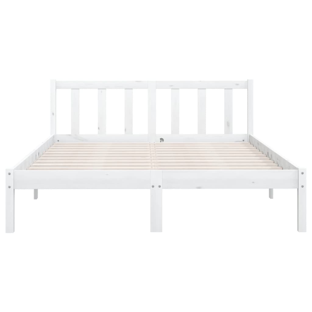 Cadre de lit Blanc Bois de pin massif 160x200 cm