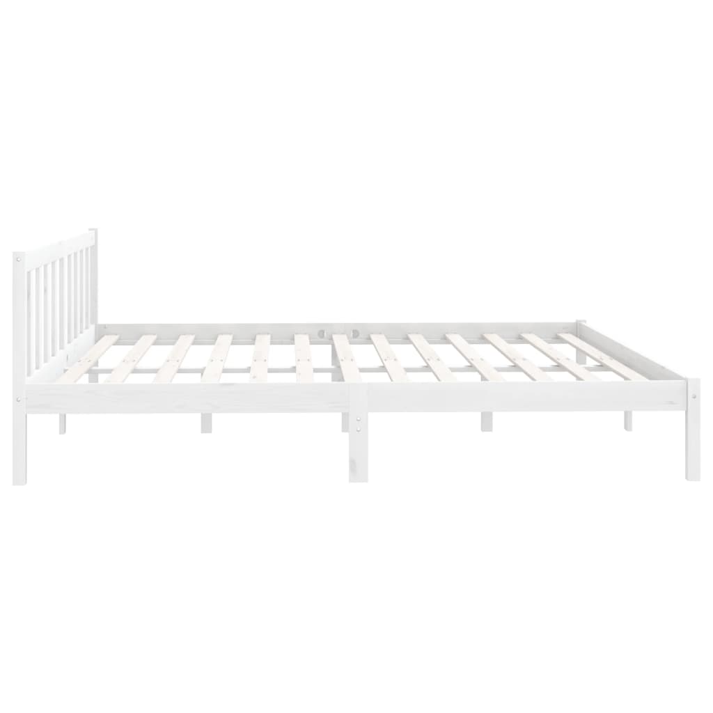 Cadre de lit Blanc Bois de pin massif 180x200 cm Super King