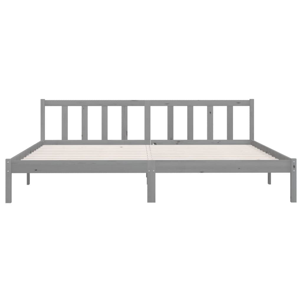 Cadre de lit Gris Bois de pin massif 200x200 cm