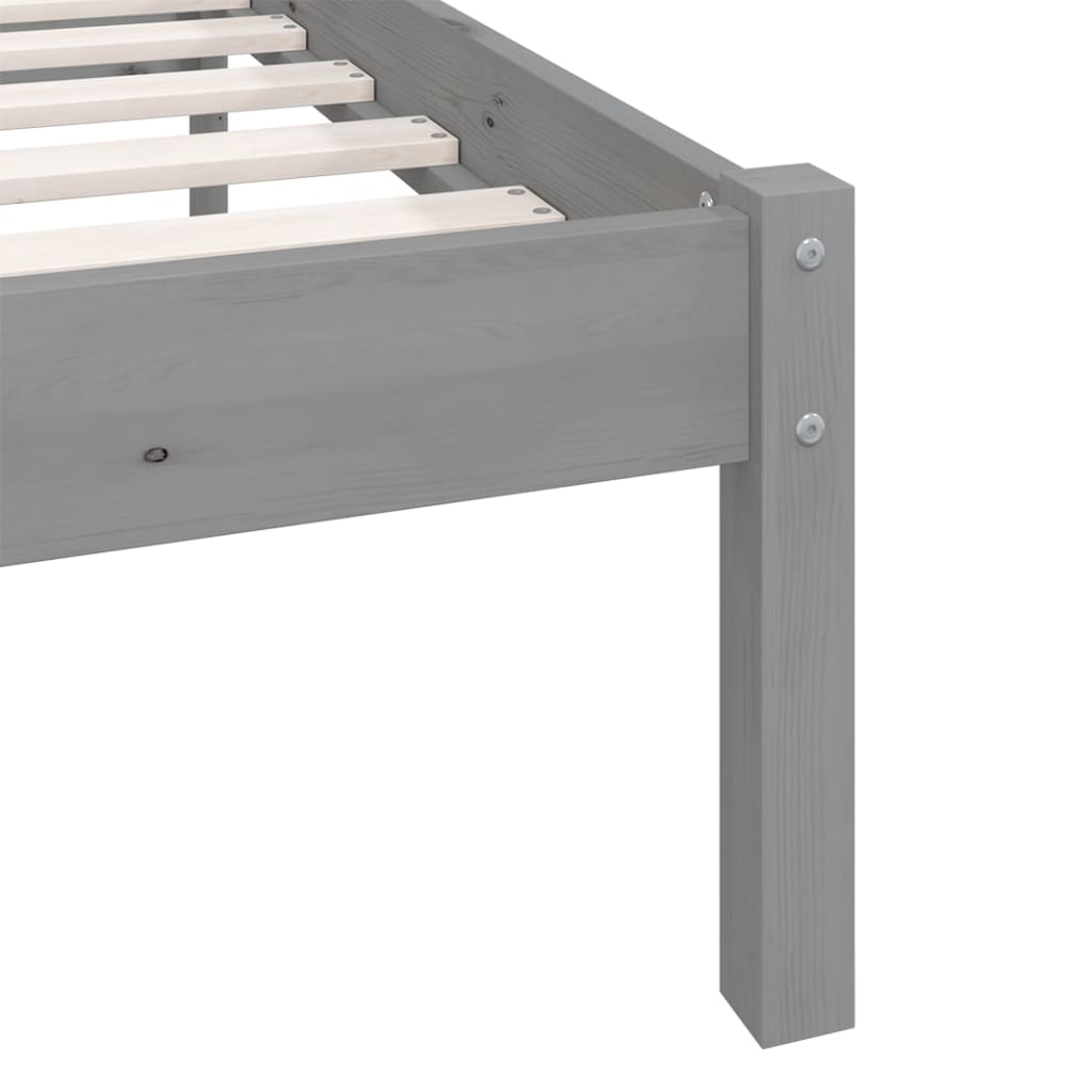 Cadre de lit Gris Bois de pin massif 200x200 cm