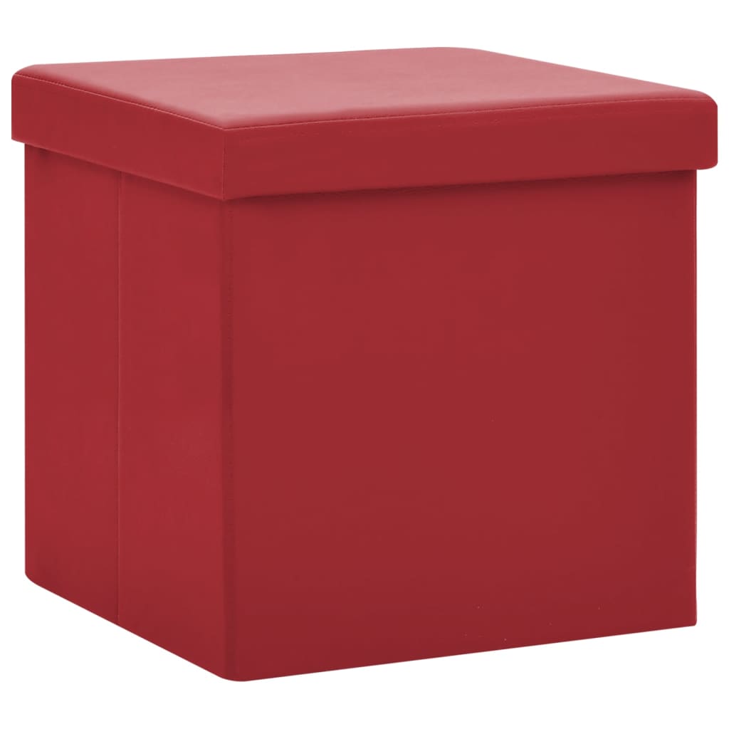 Tabouret de rangement pliable Rouge bordeaux PVC