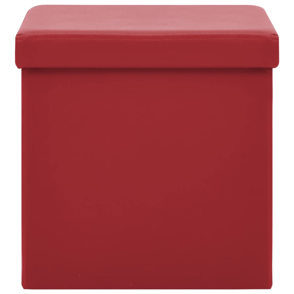 Tabouret de rangement pliable Rouge bordeaux PVC