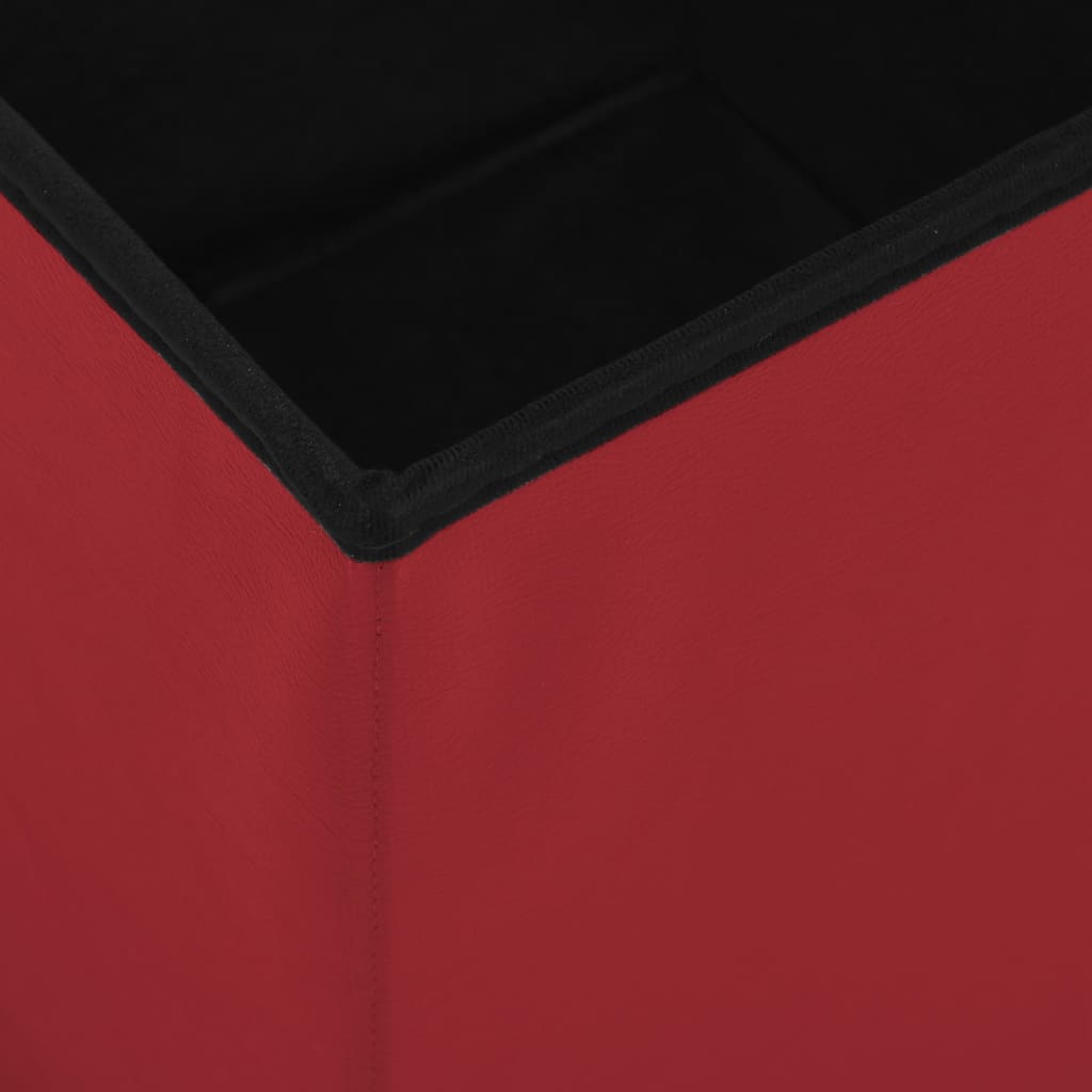 Tabouret de rangement pliable Rouge bordeaux PVC