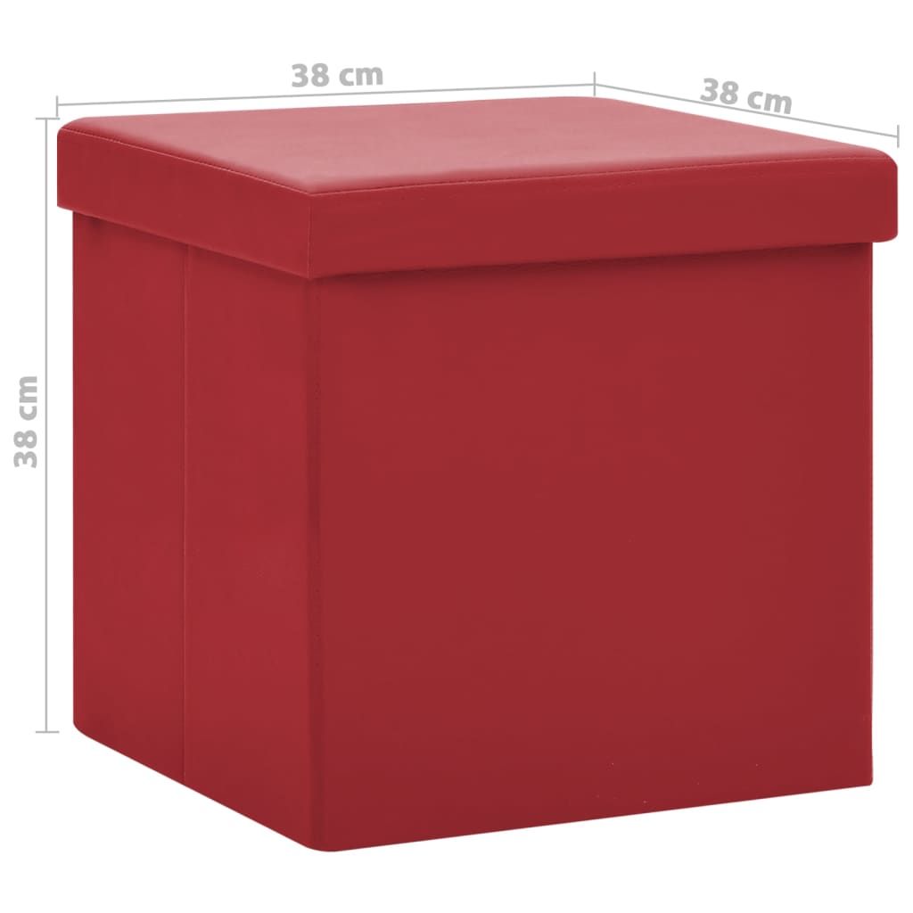 Tabouret de rangement pliable Rouge bordeaux PVC