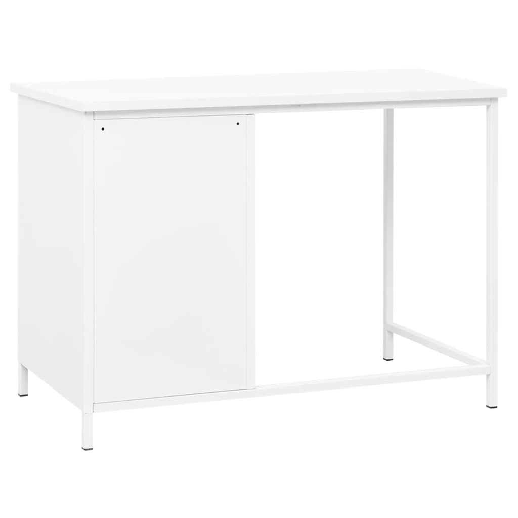 Bureau industriel avec tiroirs Blanc 105x52x75 cm Acier