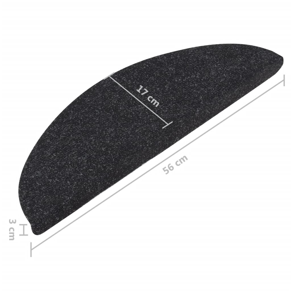 Tapis d'escalier autocollants 15 pcs 56x20 cm Anthracite