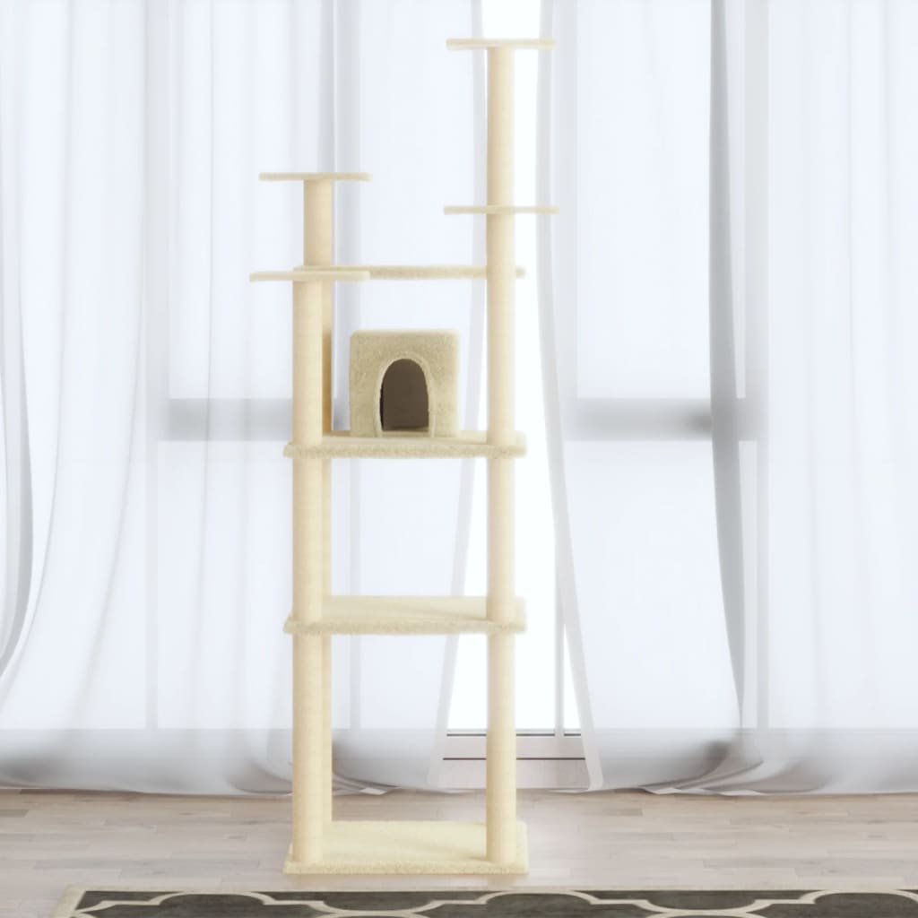 Arbre à chat avec griffoirs en sisal Crème 171 cm