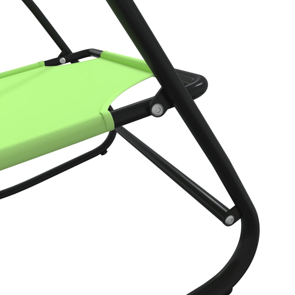 Chaises longues à bascule 2 pcs Vert Acier et textilène