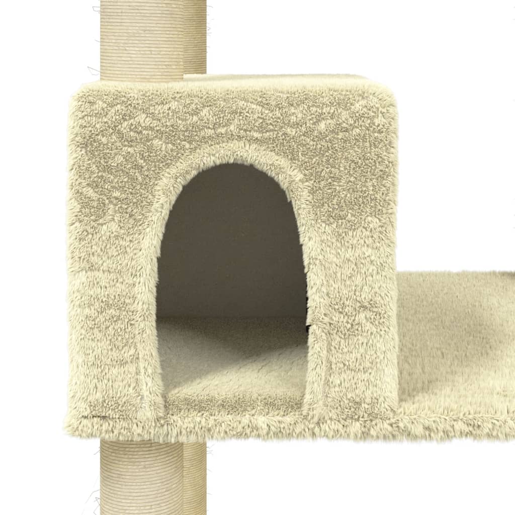 Arbre à chat avec griffoirs en sisal Crème 141 cm