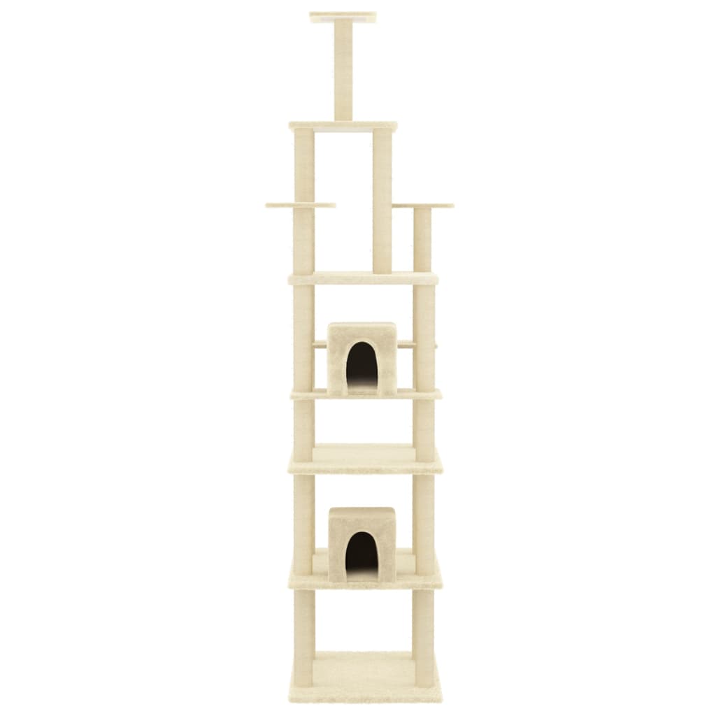 Arbre à chat avec griffoirs en sisal Crème 216 cm