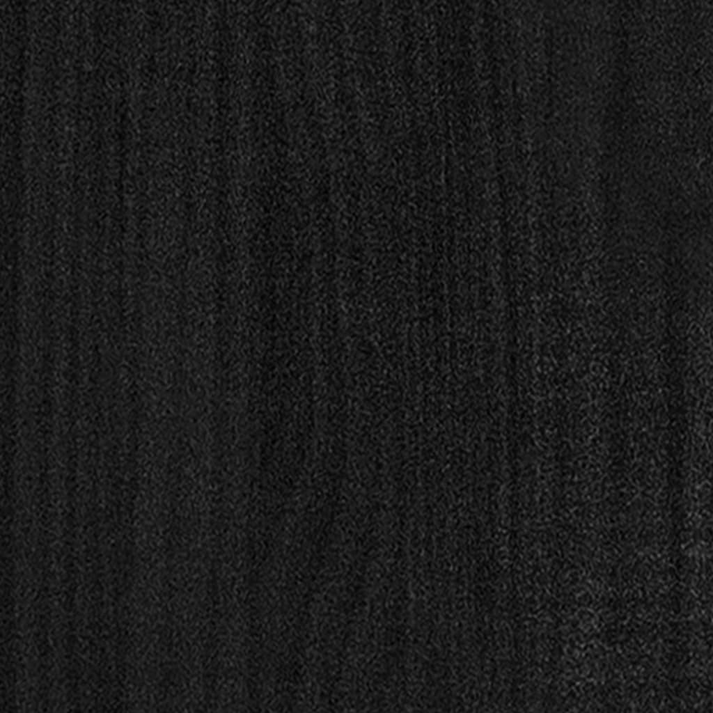 Cadre de lit Noir Bois de pin massif 140x200 cm