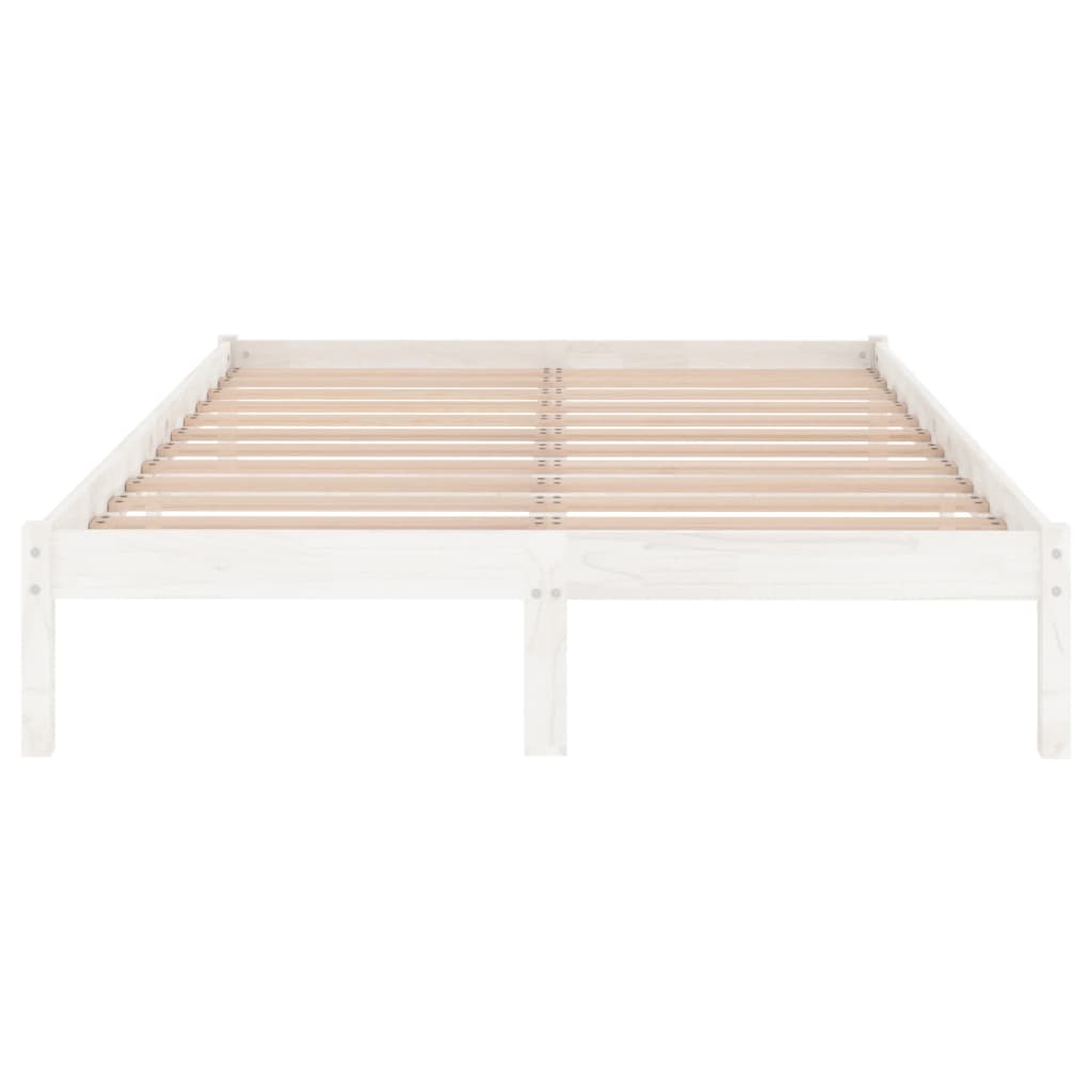 Cadre de lit Blanc Bois de pin massif 160x200 cm