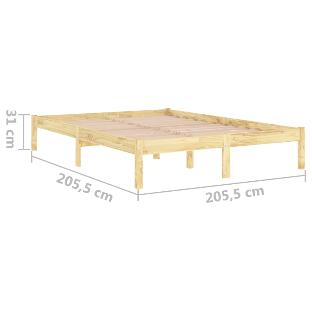 Cadre de lit Bois de pin massif 200x200 cm