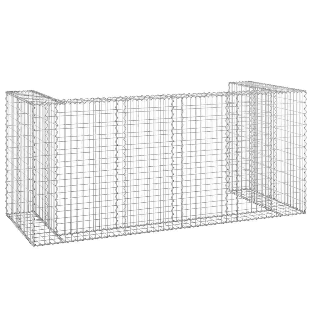 Mur en gabion pour poubelles Acier galvanisé 250x100x110 cm