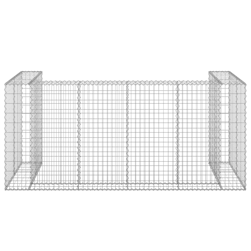 Mur en gabion pour poubelles Acier galvanisé 250x100x110 cm