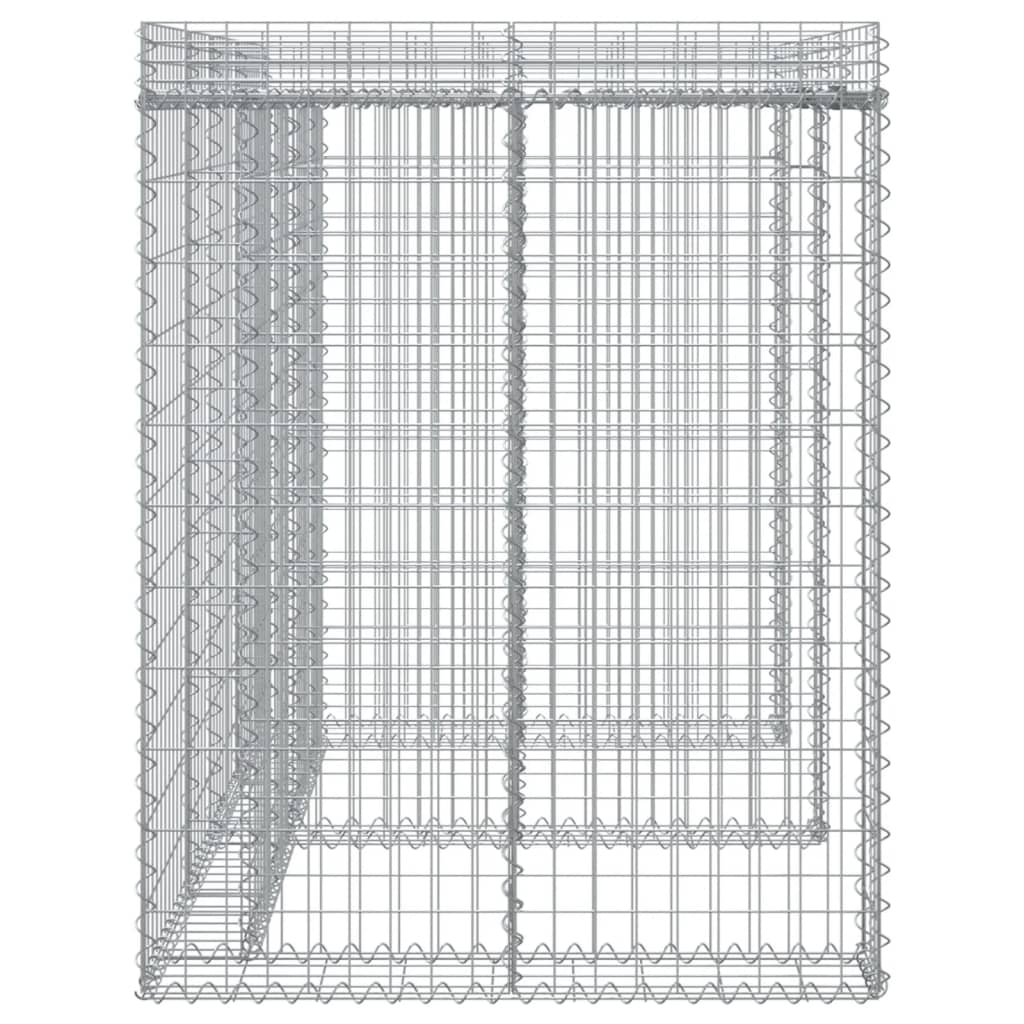 Mur de gabion pour poubelle 192x91x120 cm fer galvanisé