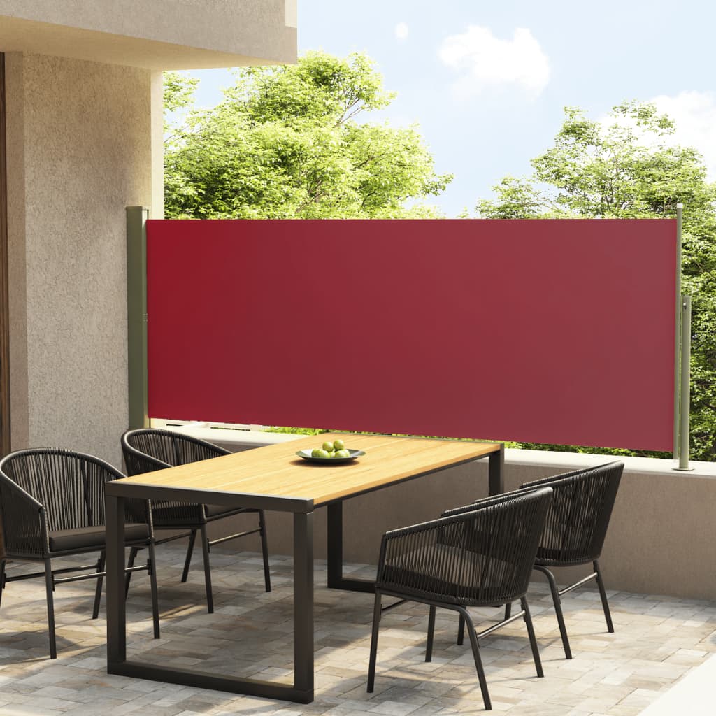 Auvent latéral rétractable de patio 117x300 cm Rouge