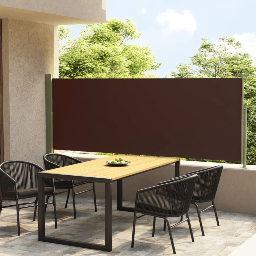 Auvent latéral rétractable de patio 140x300 cm Marron