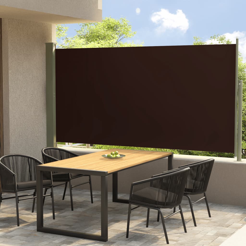 Auvent latéral rétractable de patio 160x300 cm Marron