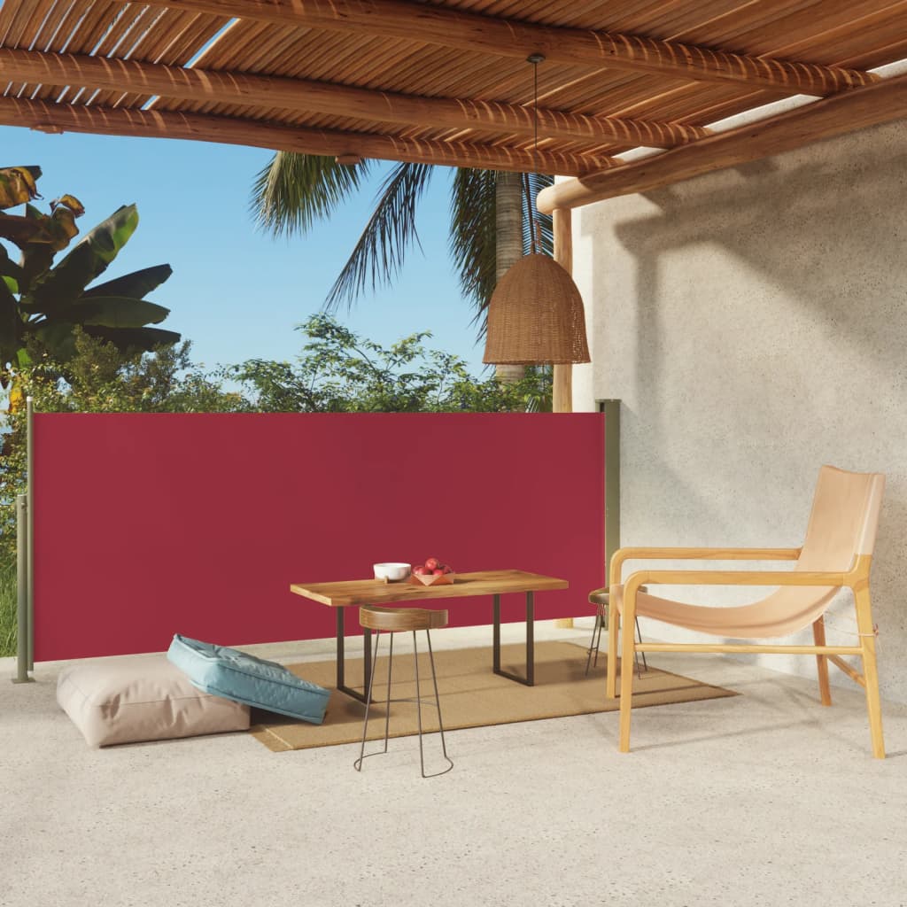 Auvent latéral rétractable de patio 117x300 cm Rouge