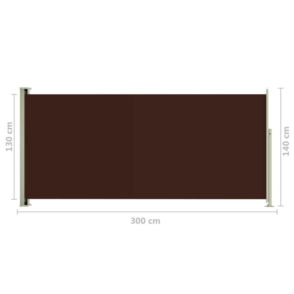Auvent latéral rétractable de patio 140x300 cm Marron