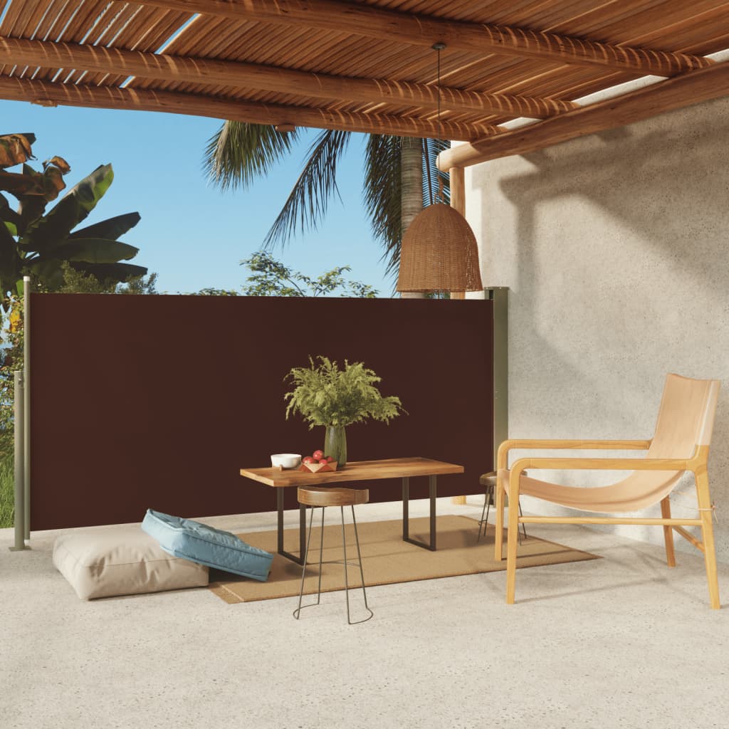 Auvent latéral rétractable de patio 140x300 cm Marron