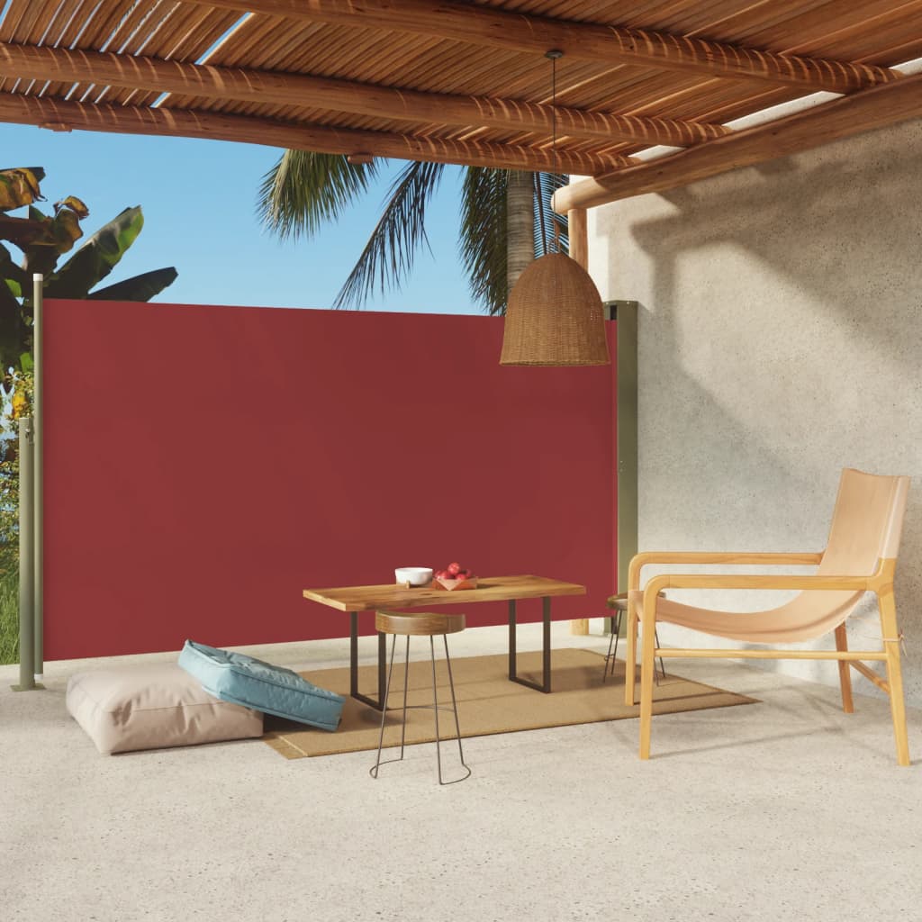 Auvent latéral rétractable de patio 170x300 cm Rouge