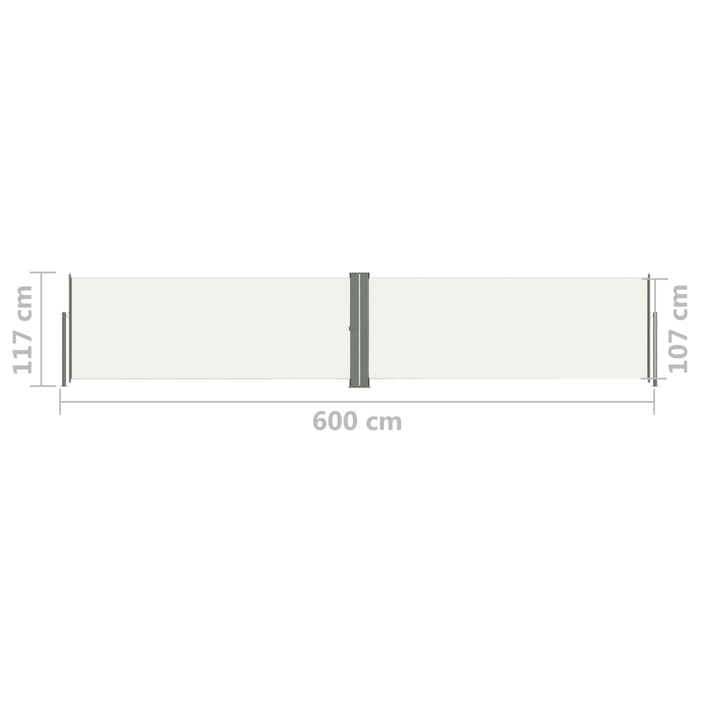 Auvent latéral rétractable Crème 117x600 cm