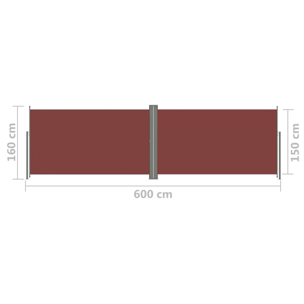 Auvent latéral rétractable Marron 160x600 cm