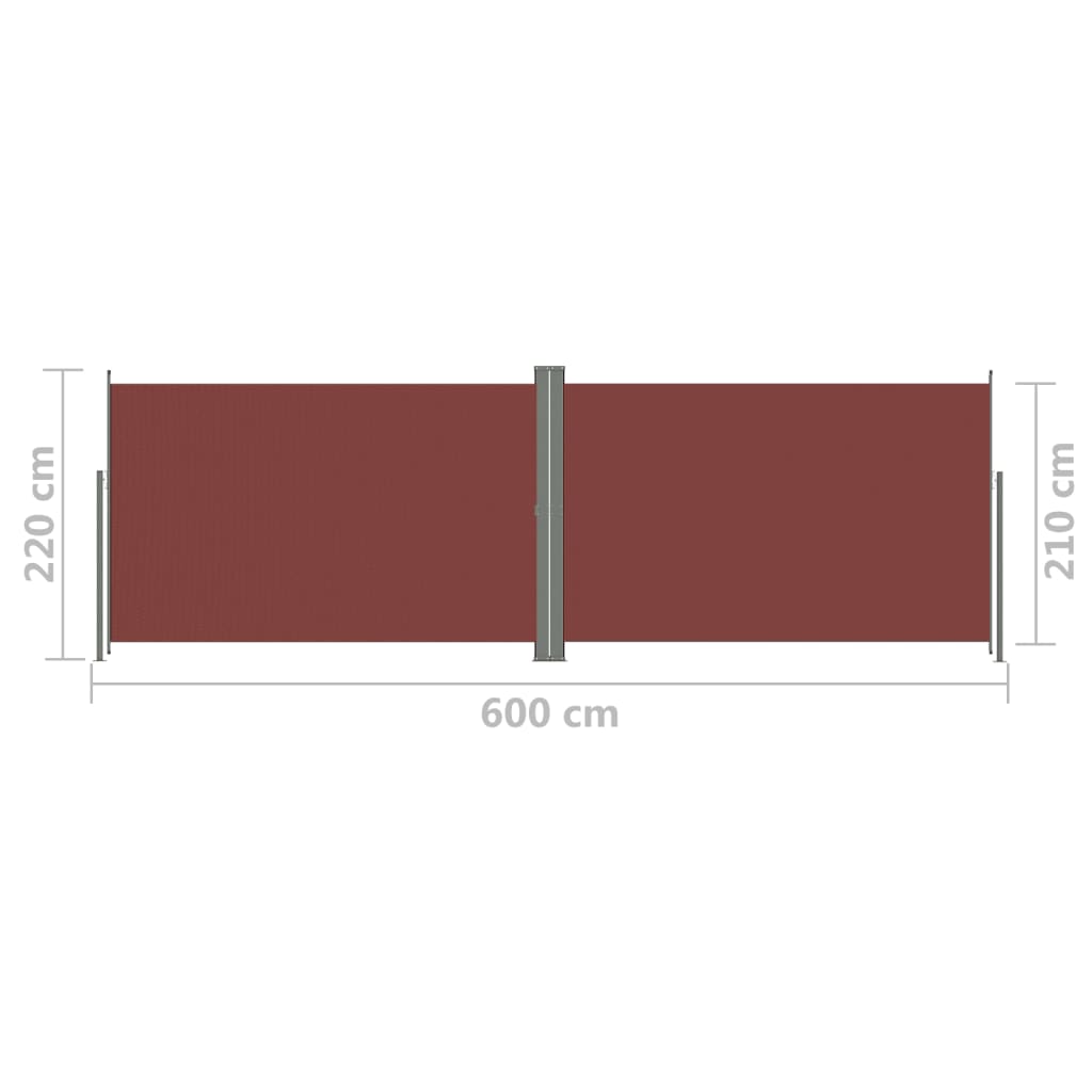 Auvent latéral rétractable Marron 220x600 cm