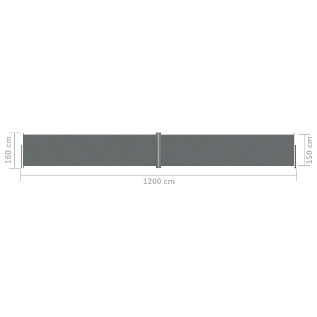 Auvent latéral rétractable Anthracite 160x1200 cm