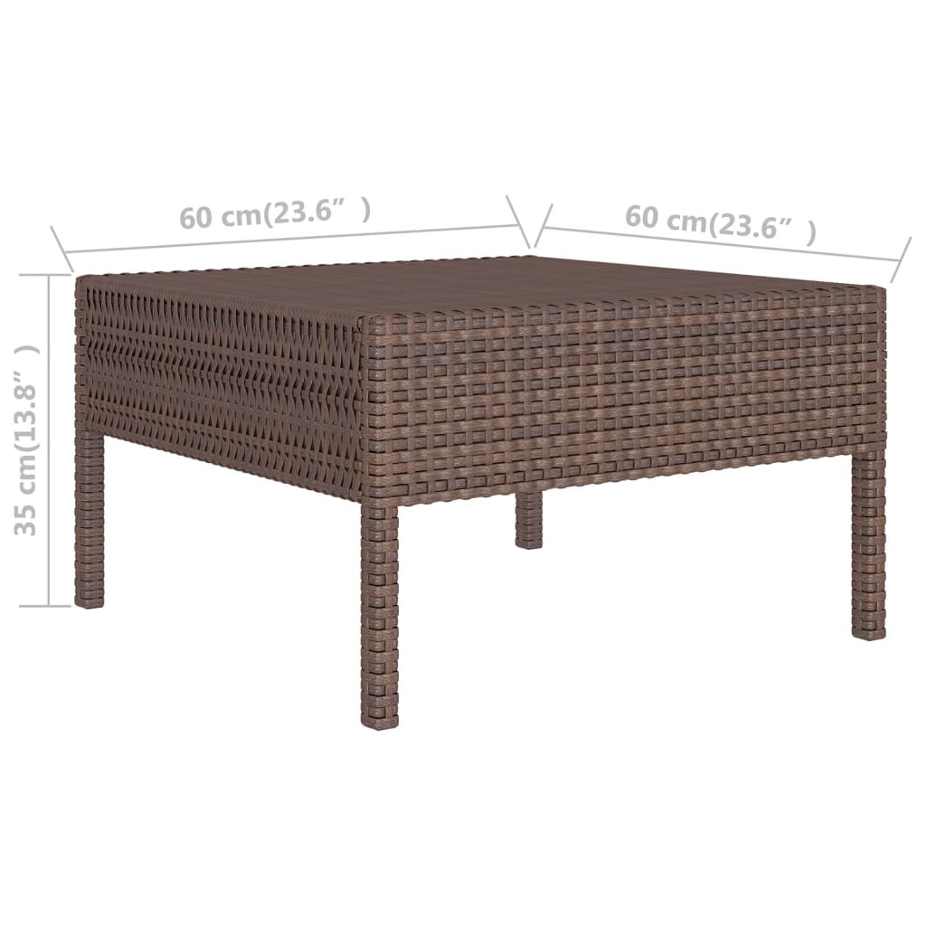 Salon de jardin 6 pcs avec coussins Résine tressée Marron