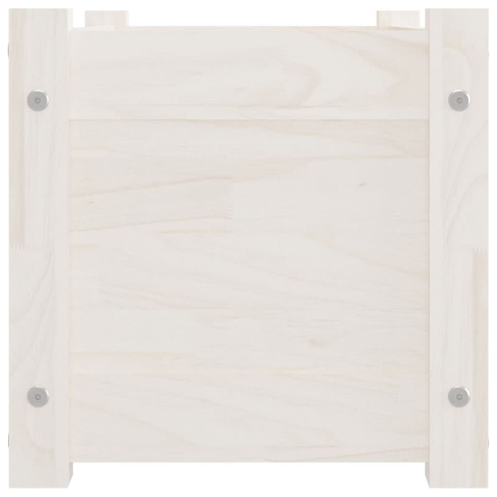 Jardinières d'extérieur 2 pcs Blanc 60x31x31 cm Bois de pin