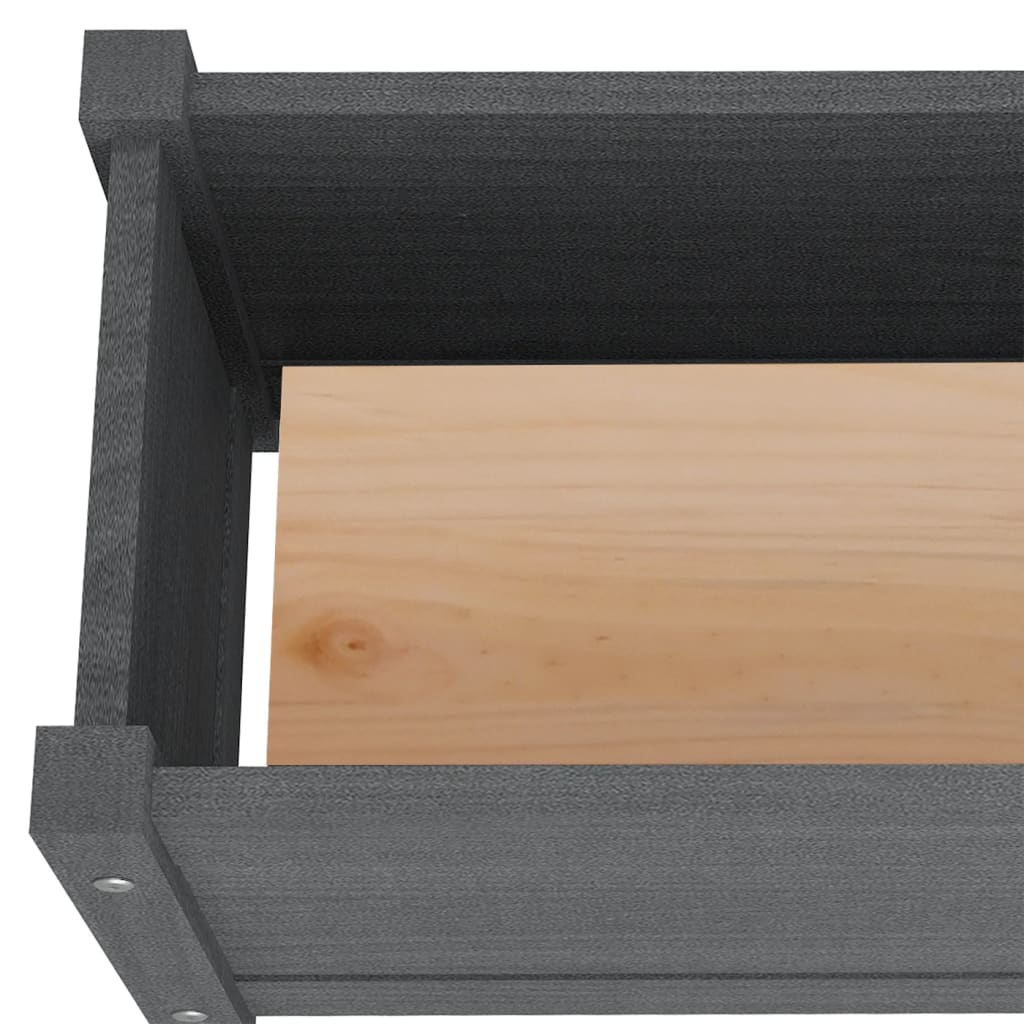 Jardinière Gris 60x31x31 cm Bois de pin massif