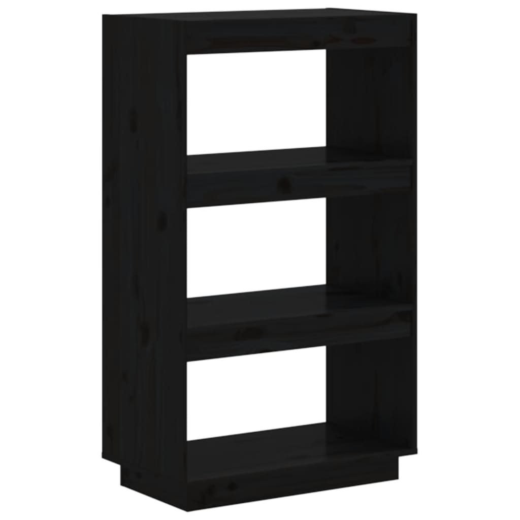 Bibliothèque/Cloison Noir 60x35x103 cm Bois de pin massif