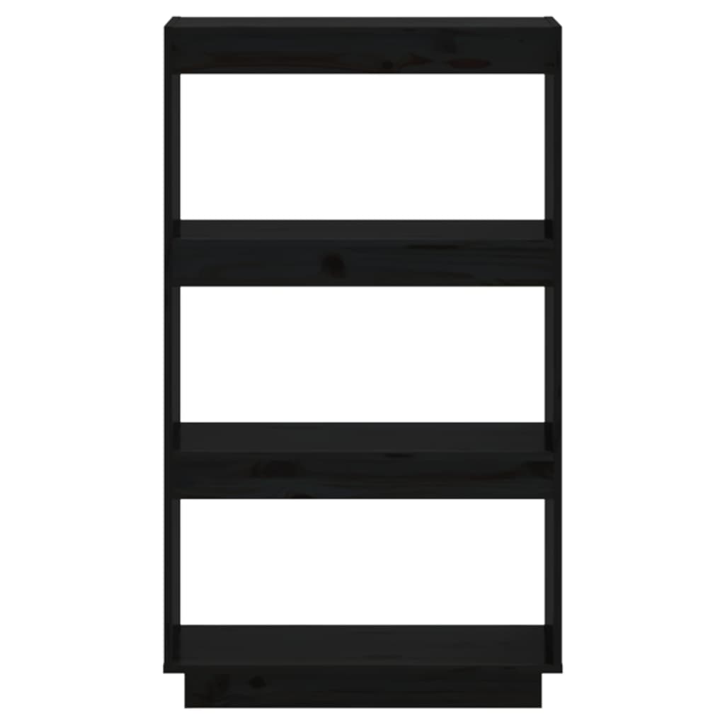 Bibliothèque/Cloison Noir 60x35x103 cm Bois de pin massif