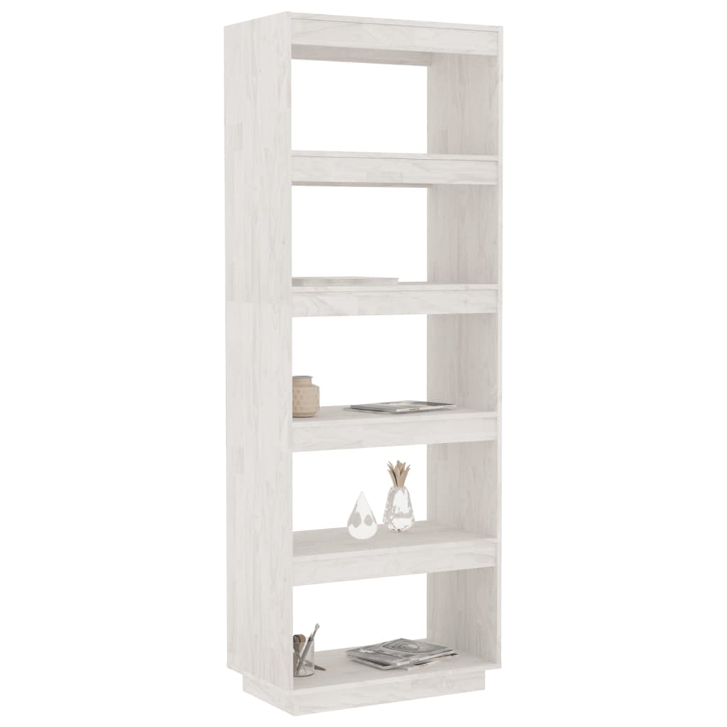 Bibliothèque/Séparateur de pièce Blanc 60x35x167 cm Pin massif