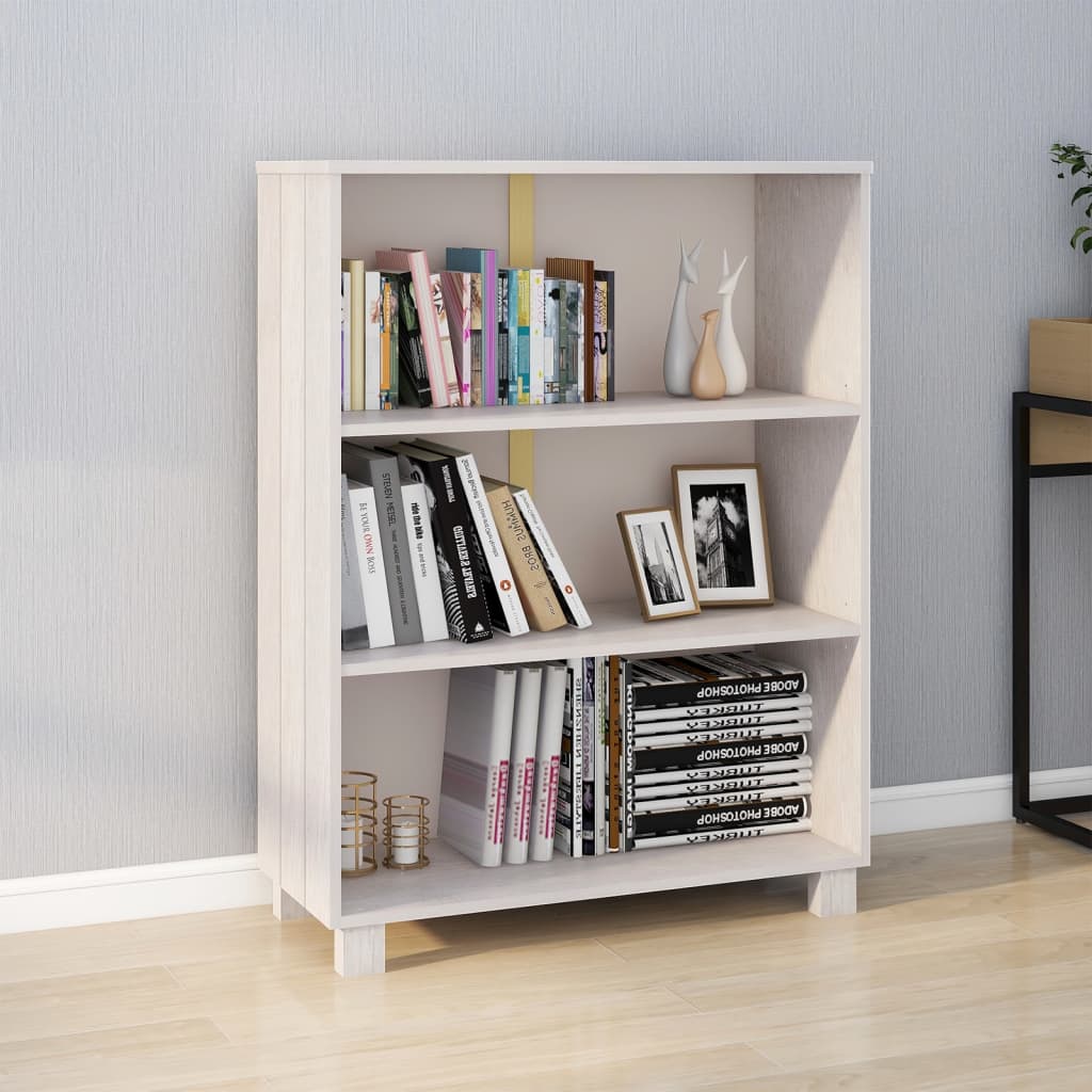Bibliothèque Blanc 85x35x112 cm Bois de pin massif