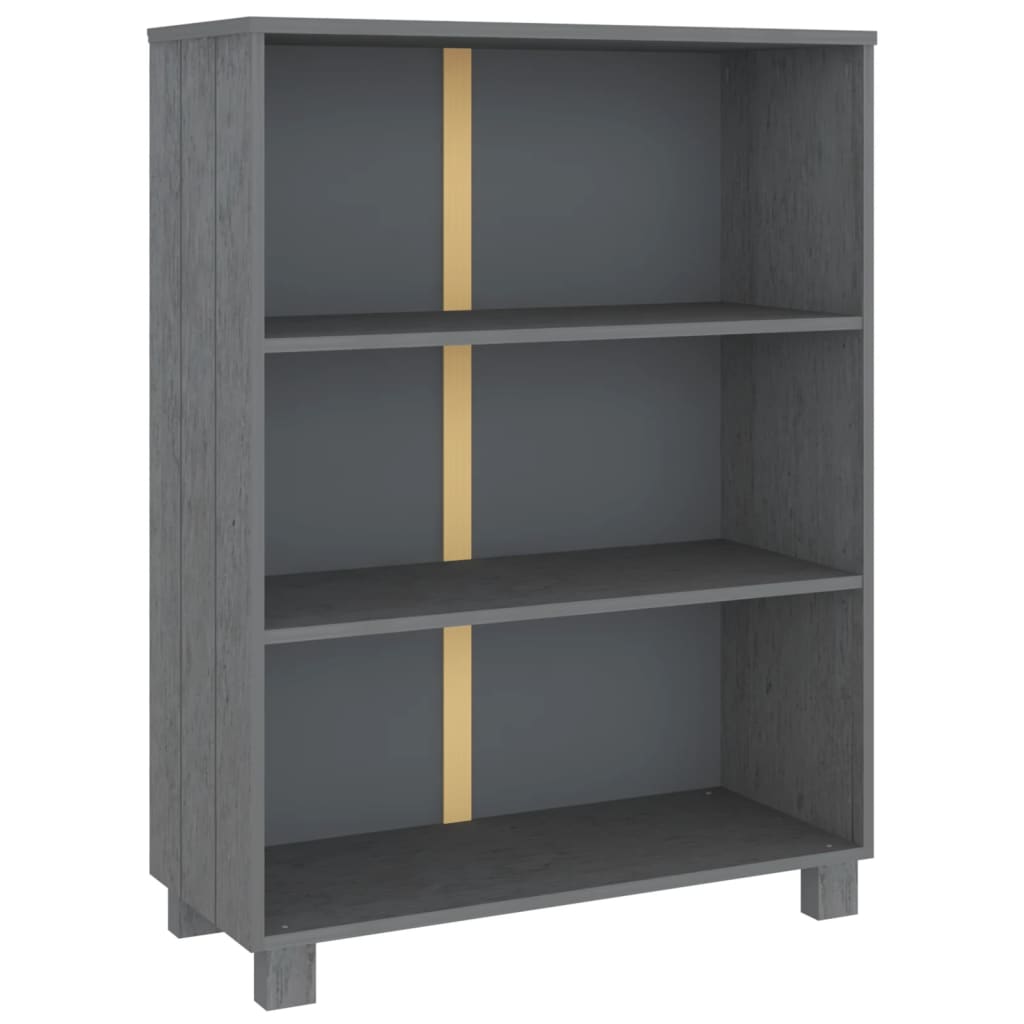 Bibliothèque Gris foncé 85x35x112 cm Bois de pin massif