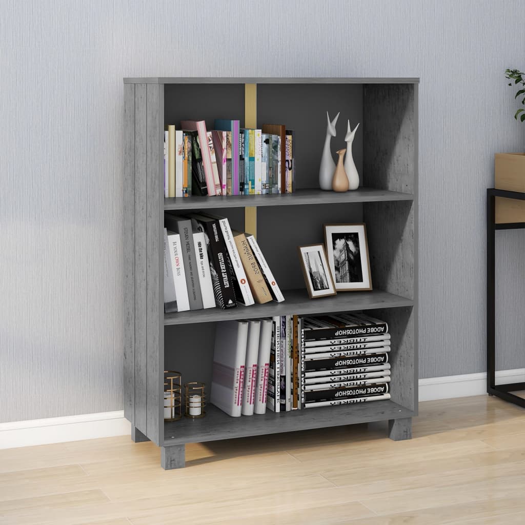 Bibliothèque Gris foncé 85x35x112 cm Bois de pin massif