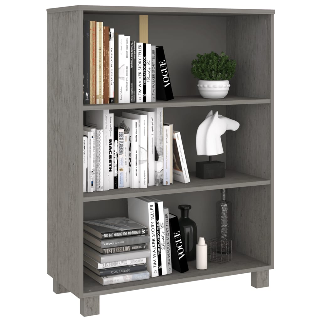 Bibliothèque Gris clair 85x35x112 cm Bois de pin massif