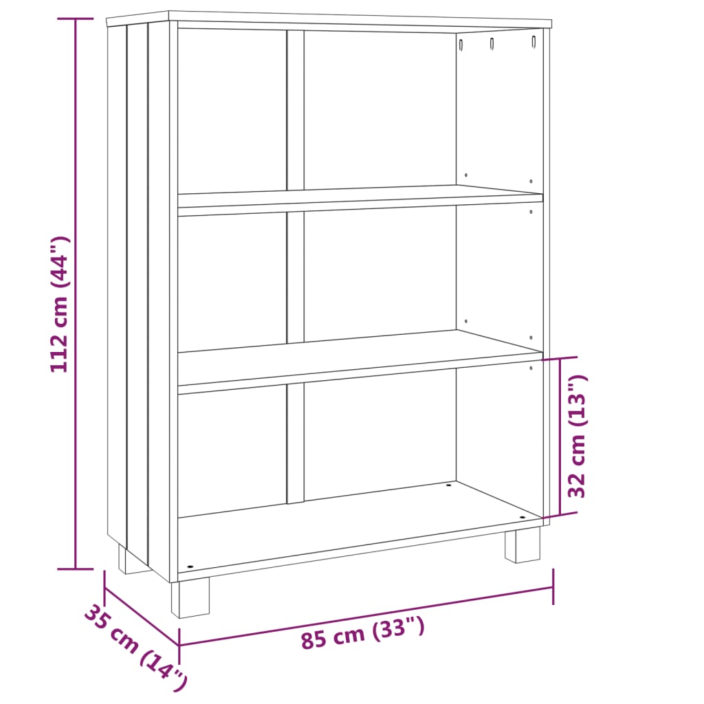 Bibliothèque Gris clair 85x35x112 cm Bois de pin massif