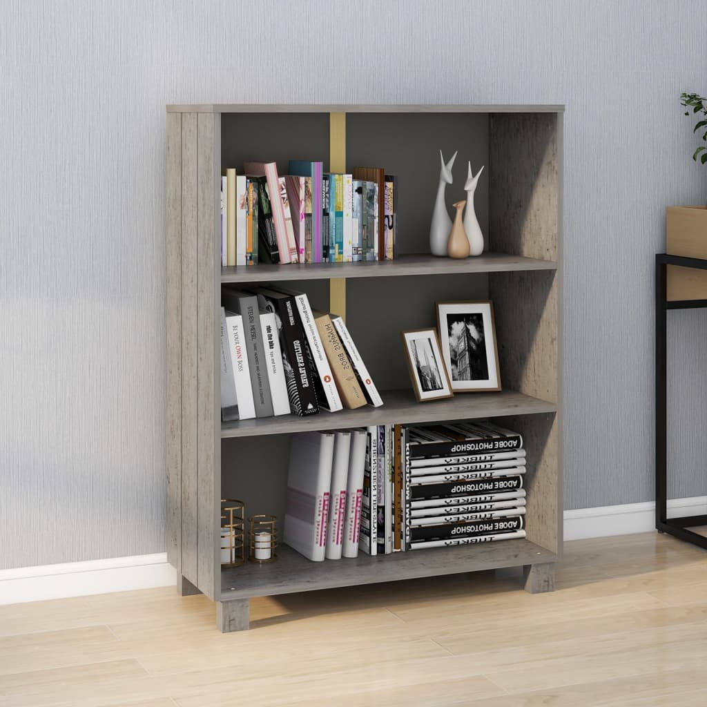 Bibliothèque Gris clair 85x35x112 cm Bois de pin massif