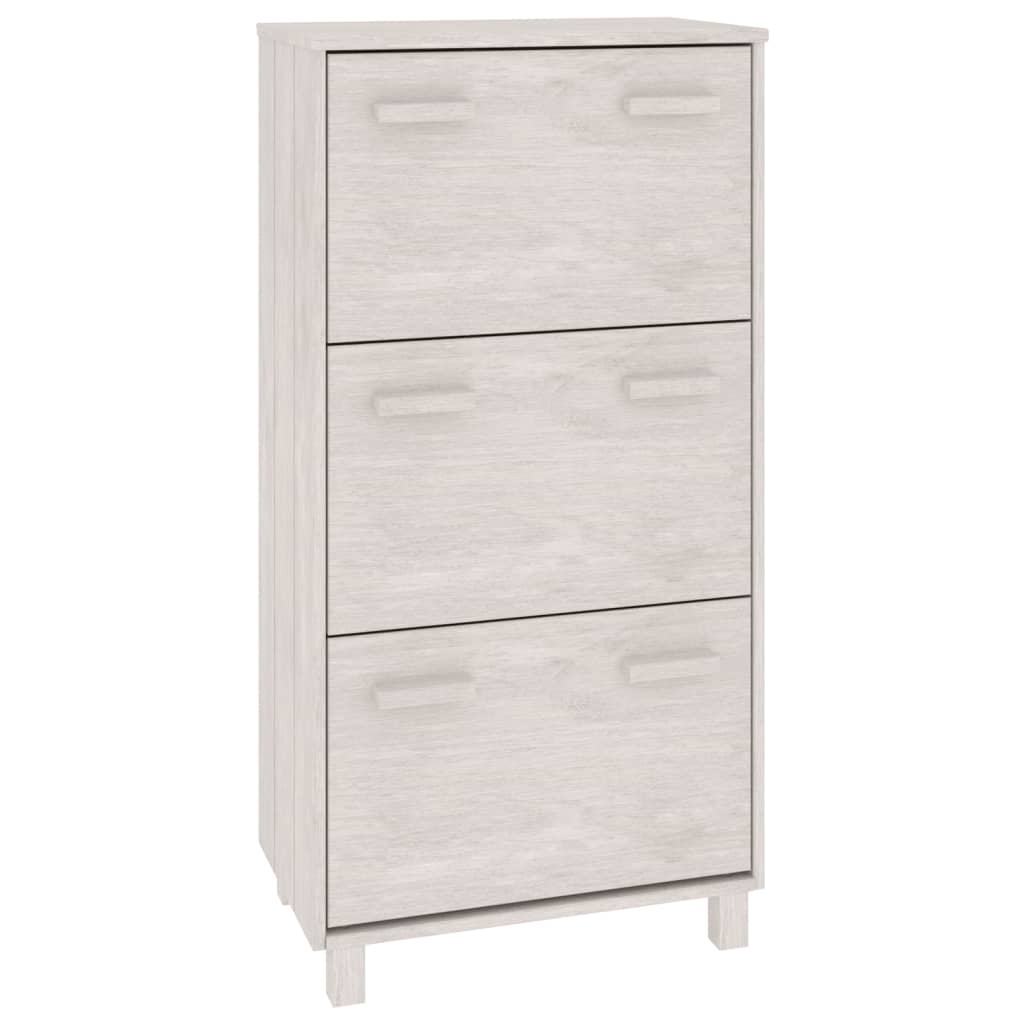 Armoire à chaussures Blanc 59,5x35x117 cm Bois de pin massif