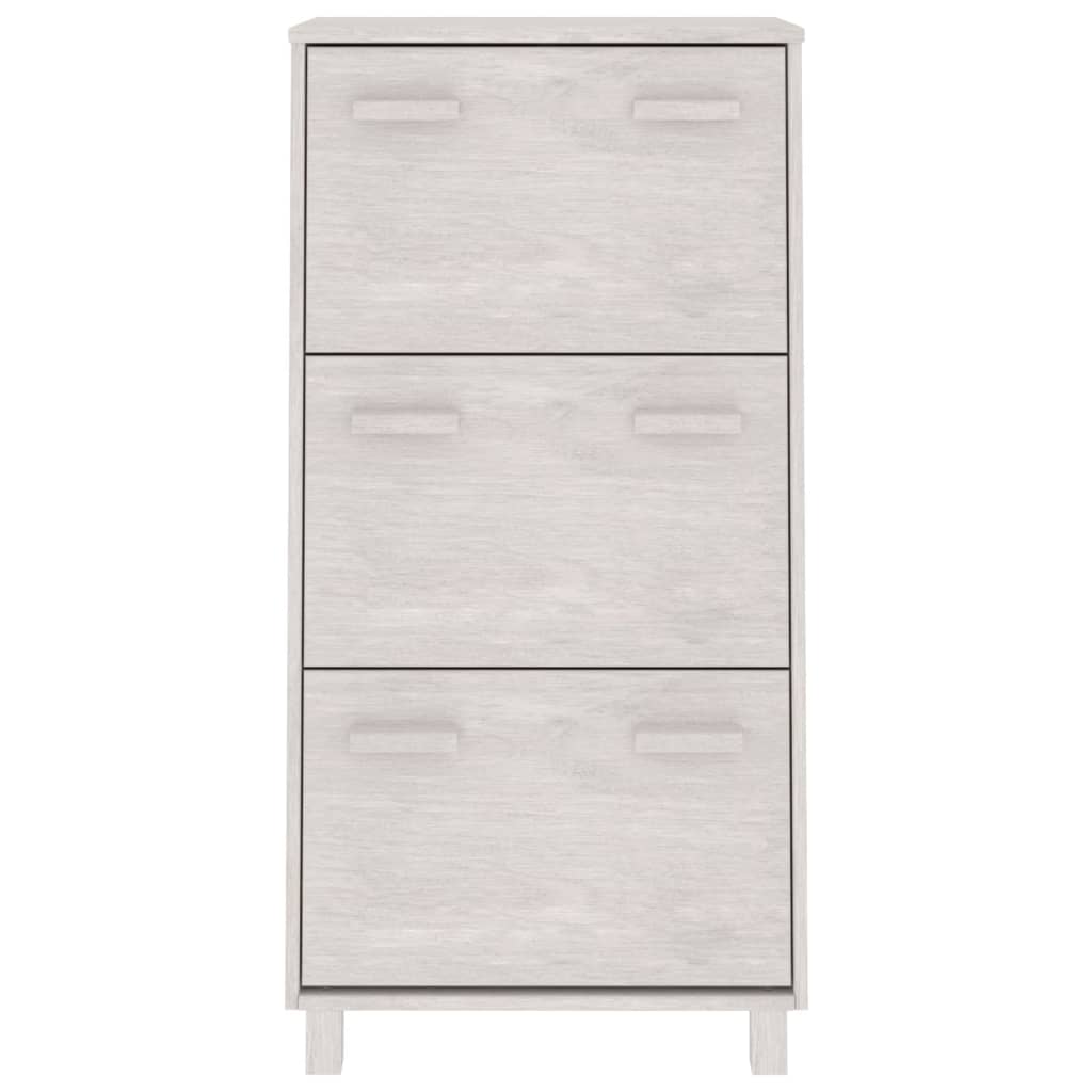 Armoire à chaussures Blanc 59,5x35x117 cm Bois de pin massif