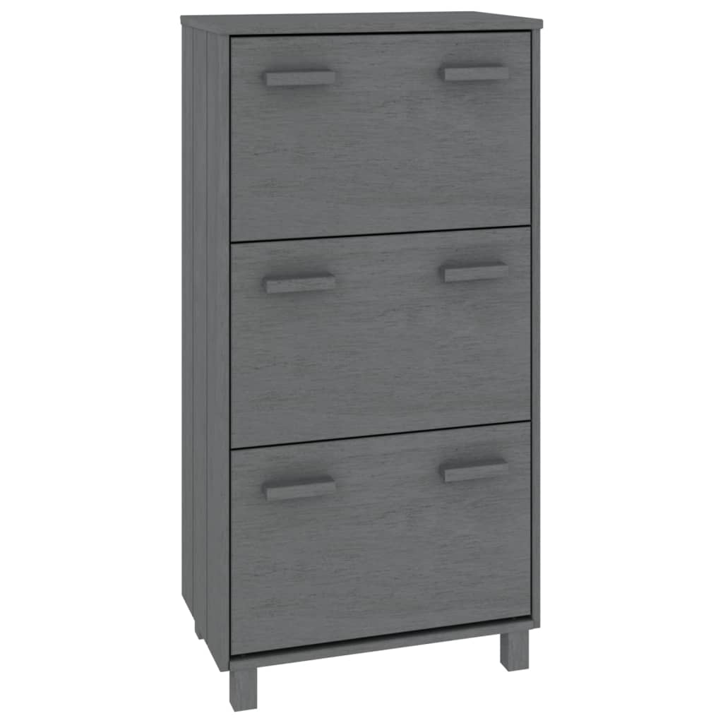 Armoire à chaussures Gris foncé 59,5x35x117 cm Bois de pin