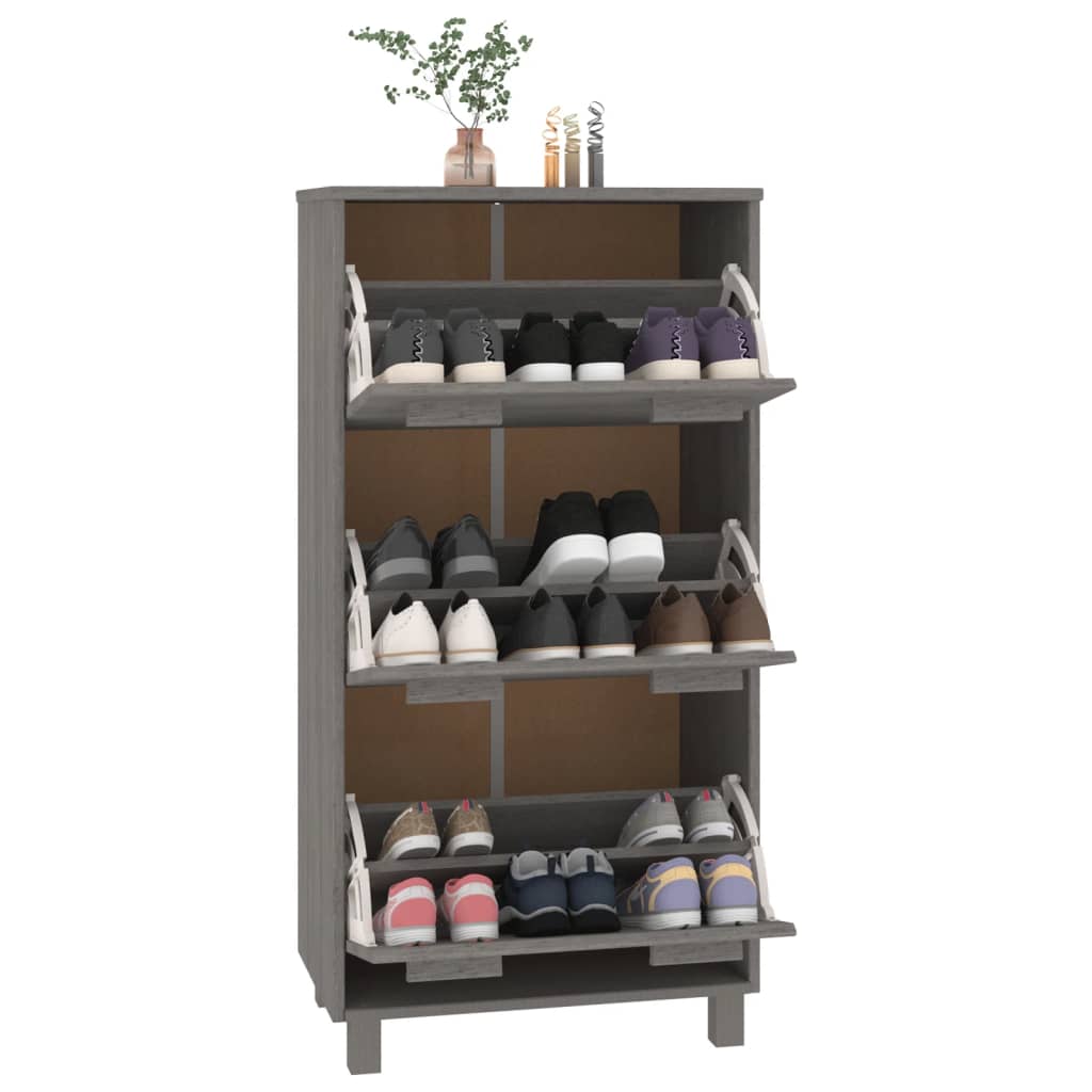Armoire à chaussures Gris clair 59,5x35x117 cm Bois de pin