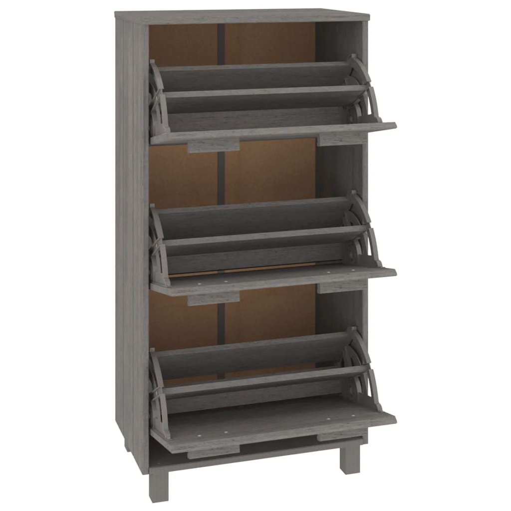 Armoire à chaussures Gris clair 59,5x35x117 cm Bois de pin