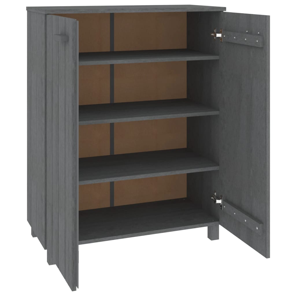 Armoire à chaussures Gris foncé 85x40x108 cm Bois de pin solide