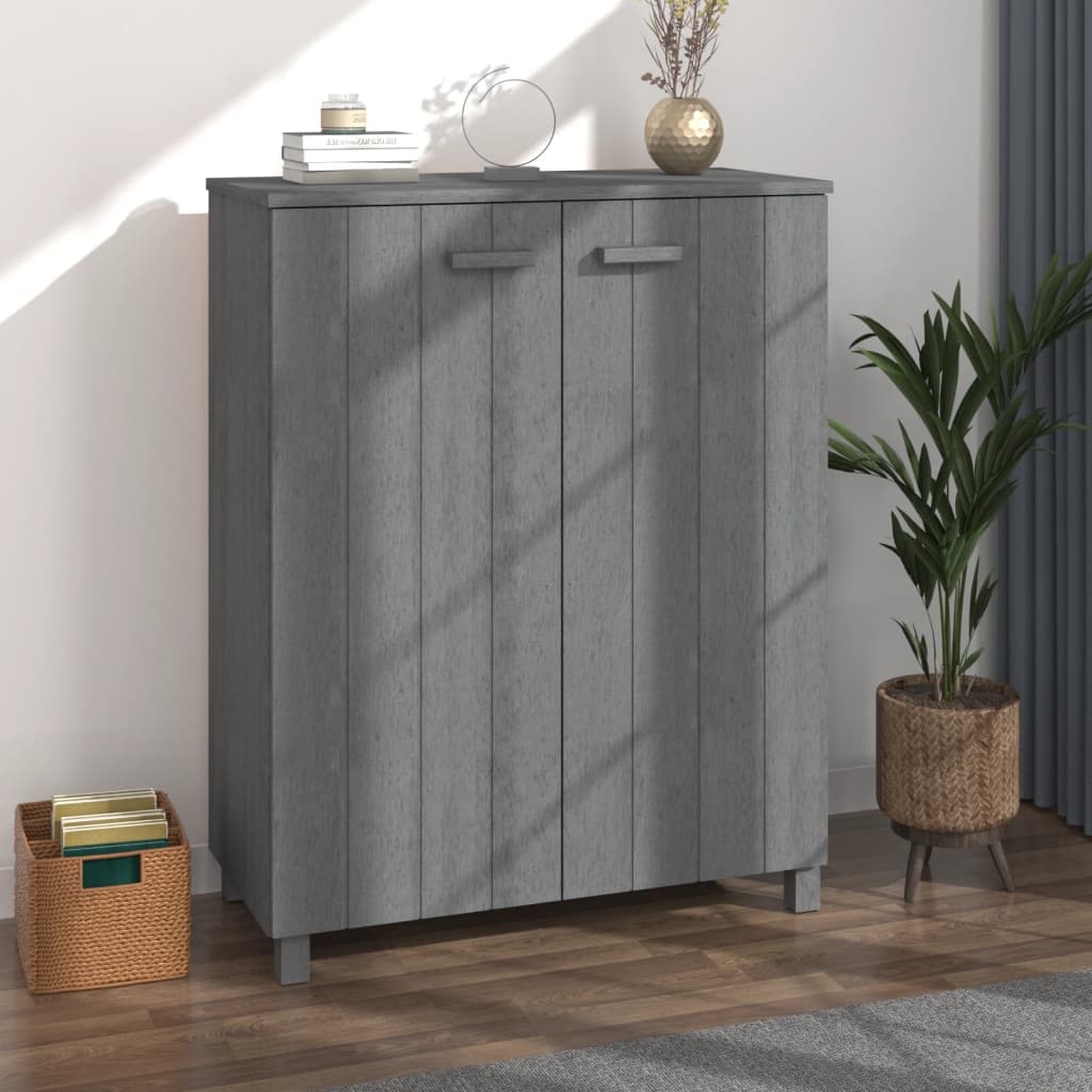 Armoire à chaussures Gris foncé 85x40x108 cm Bois de pin solide